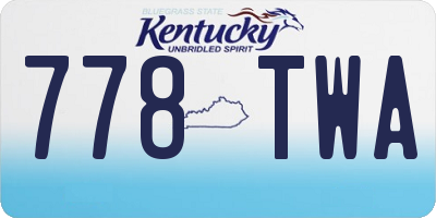 KY license plate 778TWA