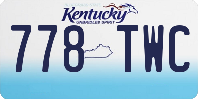 KY license plate 778TWC