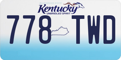 KY license plate 778TWD
