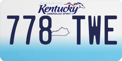 KY license plate 778TWE