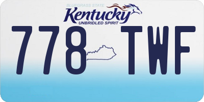 KY license plate 778TWF