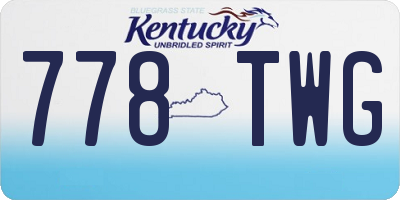 KY license plate 778TWG