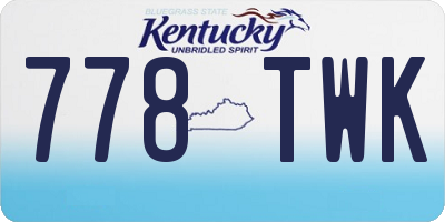 KY license plate 778TWK