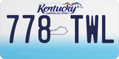 KY license plate 778TWL