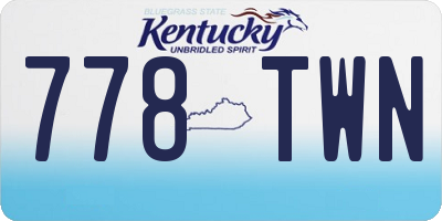 KY license plate 778TWN