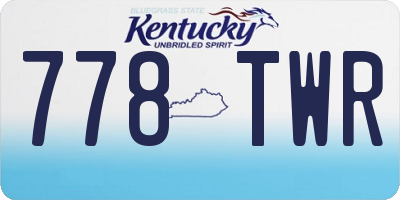 KY license plate 778TWR
