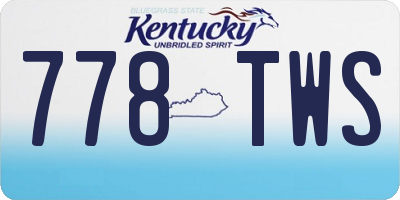 KY license plate 778TWS