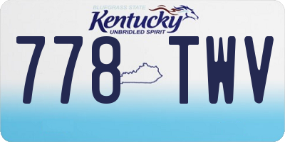 KY license plate 778TWV