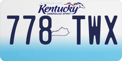KY license plate 778TWX