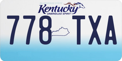 KY license plate 778TXA