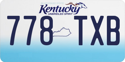 KY license plate 778TXB