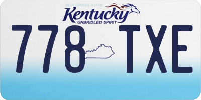 KY license plate 778TXE