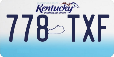 KY license plate 778TXF