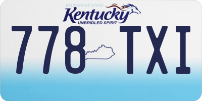 KY license plate 778TXI