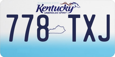 KY license plate 778TXJ