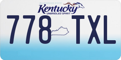 KY license plate 778TXL