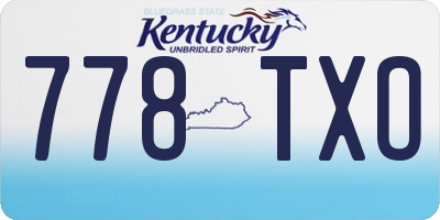 KY license plate 778TXO