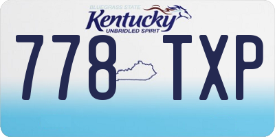 KY license plate 778TXP