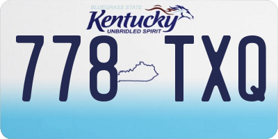 KY license plate 778TXQ
