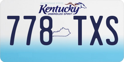 KY license plate 778TXS