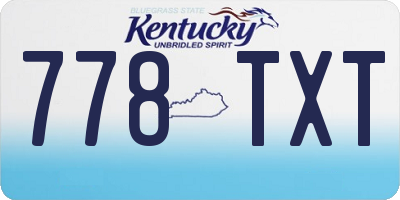 KY license plate 778TXT