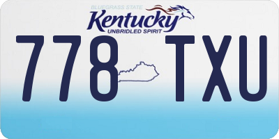 KY license plate 778TXU