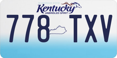 KY license plate 778TXV