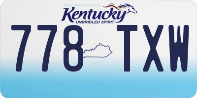 KY license plate 778TXW