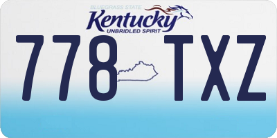 KY license plate 778TXZ