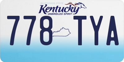 KY license plate 778TYA