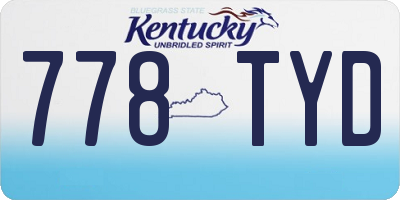 KY license plate 778TYD