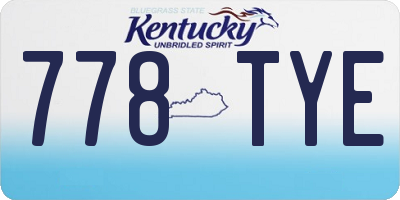 KY license plate 778TYE