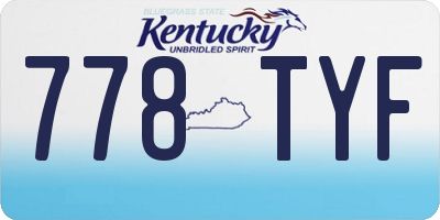 KY license plate 778TYF