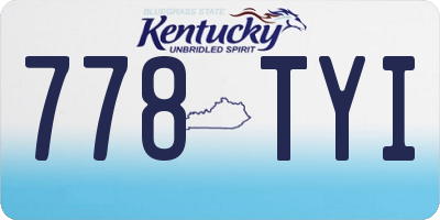 KY license plate 778TYI