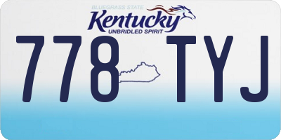 KY license plate 778TYJ