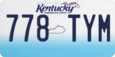 KY license plate 778TYM