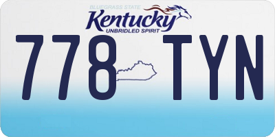 KY license plate 778TYN