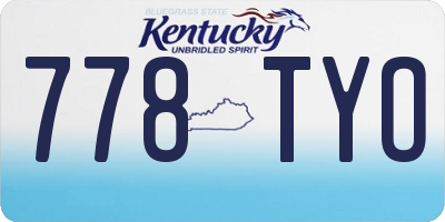 KY license plate 778TYO