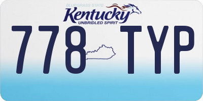 KY license plate 778TYP
