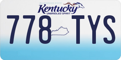 KY license plate 778TYS