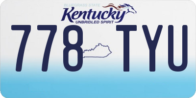 KY license plate 778TYU