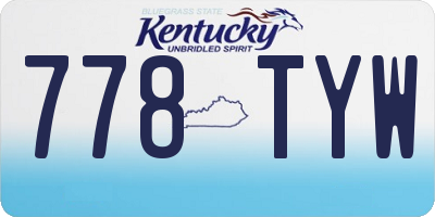KY license plate 778TYW