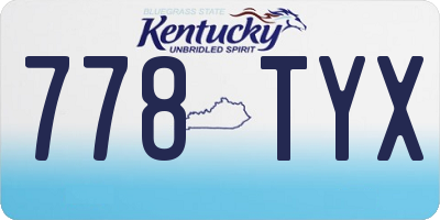 KY license plate 778TYX