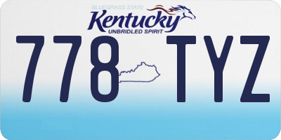 KY license plate 778TYZ