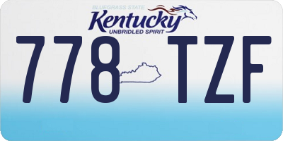 KY license plate 778TZF