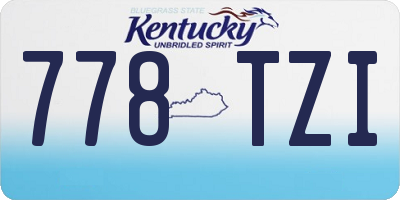 KY license plate 778TZI