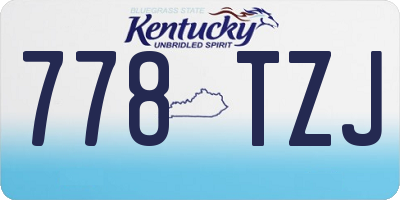 KY license plate 778TZJ
