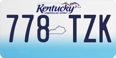 KY license plate 778TZK
