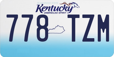 KY license plate 778TZM