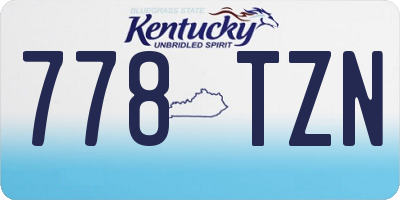 KY license plate 778TZN